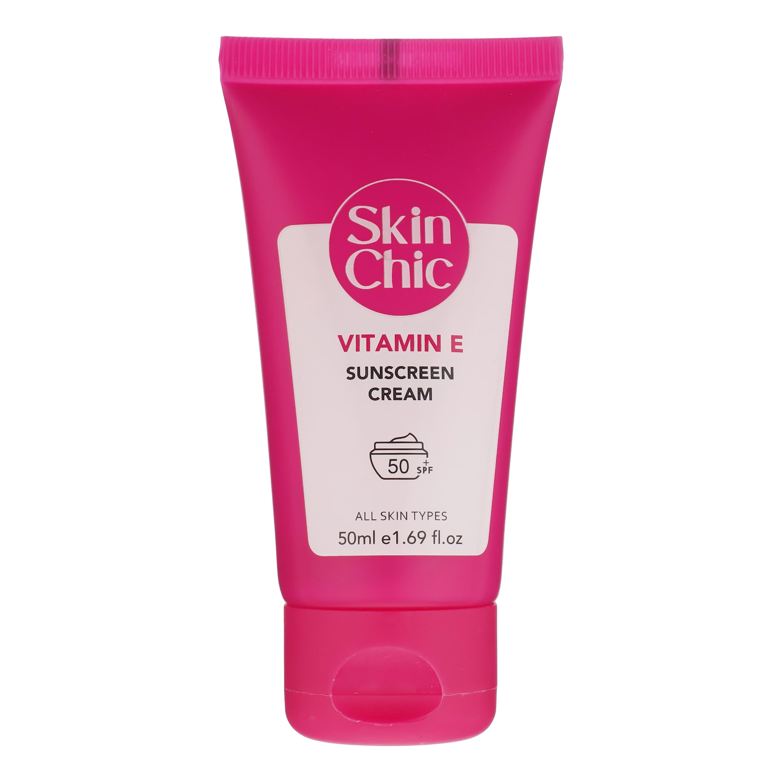 کرم ضد آفتاب SPF 50 بدون رنگ اسکین شیک مدل ویتامین E ‌مناسب انواع پوست حجم 50 میلی‌لیتر — تصویر ۳