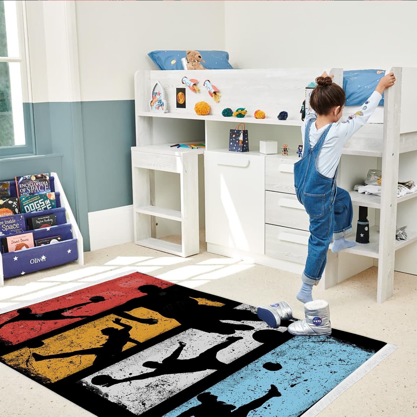 فرشینه فوتبالی اتاق پسرانه با زمینه تیره WA-3901