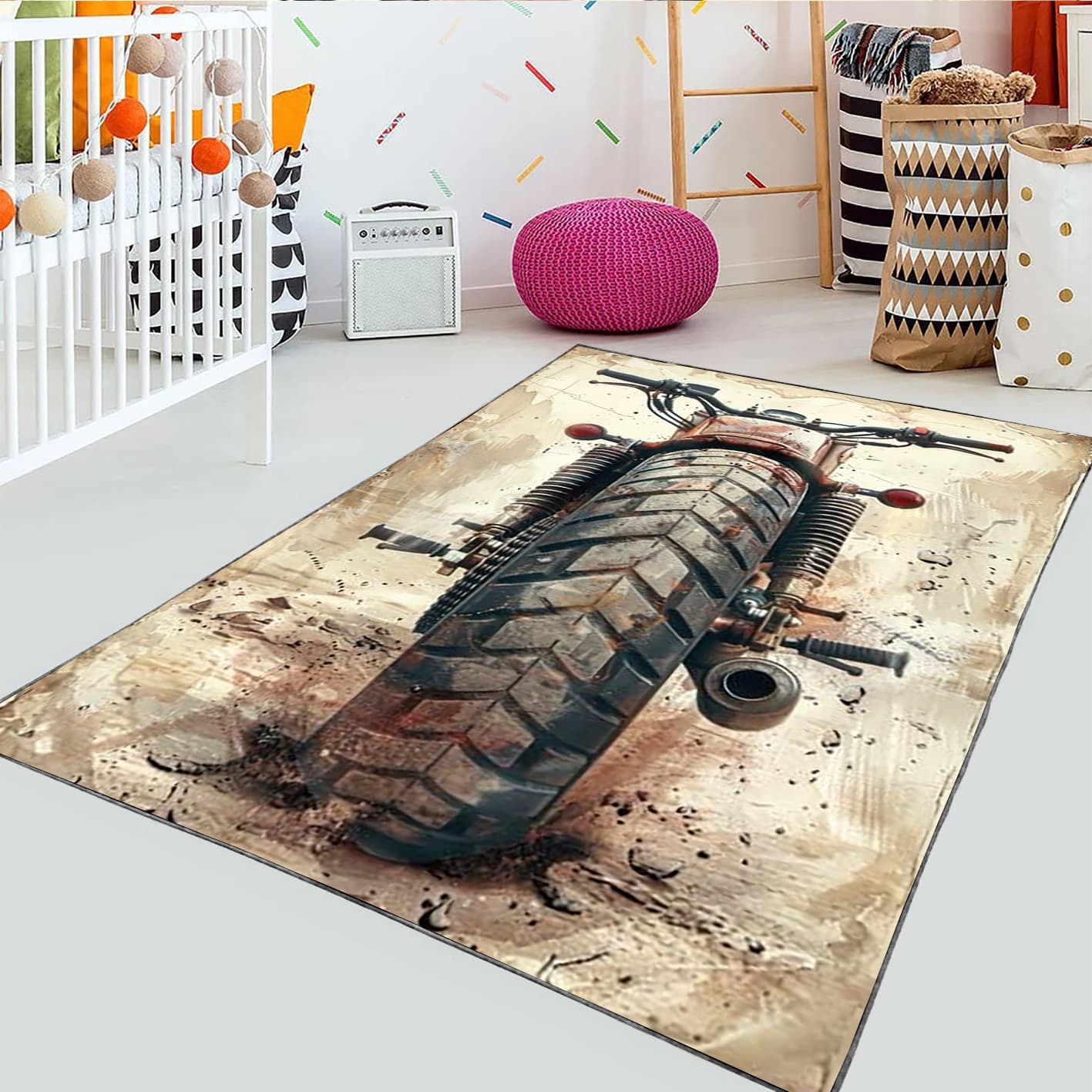 فرش اتاق پسر طرح موتور WA-3737