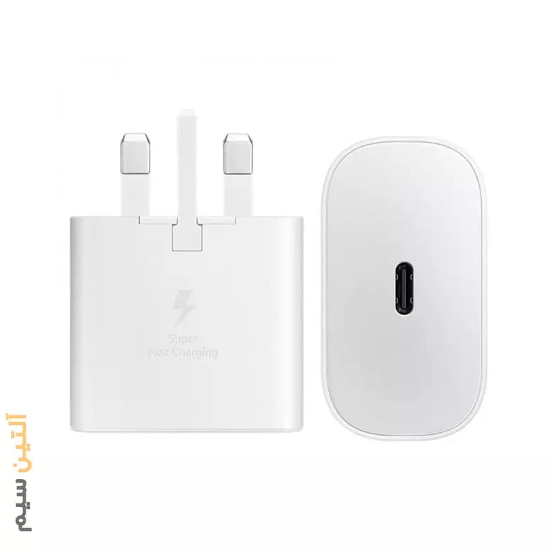 کله گی سفید شارژر اورجینال سامسونگ CHARGER SAMSUNG 25W — تصویر ۳