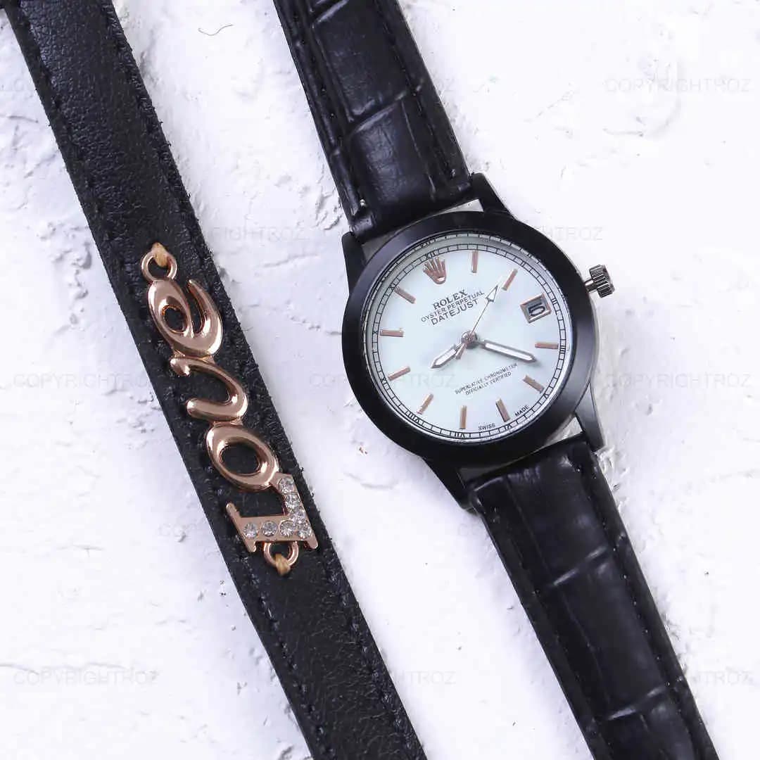 ست ساعت مچی و دستبند زنانه رولکس Rolex مدل 486 — تصویر ۸