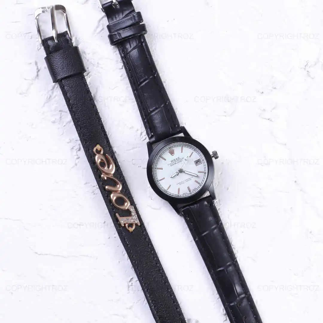 ست ساعت مچی و دستبند زنانه رولکس Rolex مدل 486 — تصویر ۲