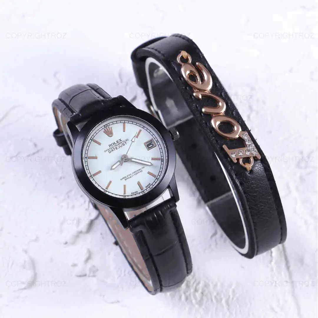 ست ساعت مچی و دستبند زنانه رولکس Rolex مدل 486 — تصویر ۴