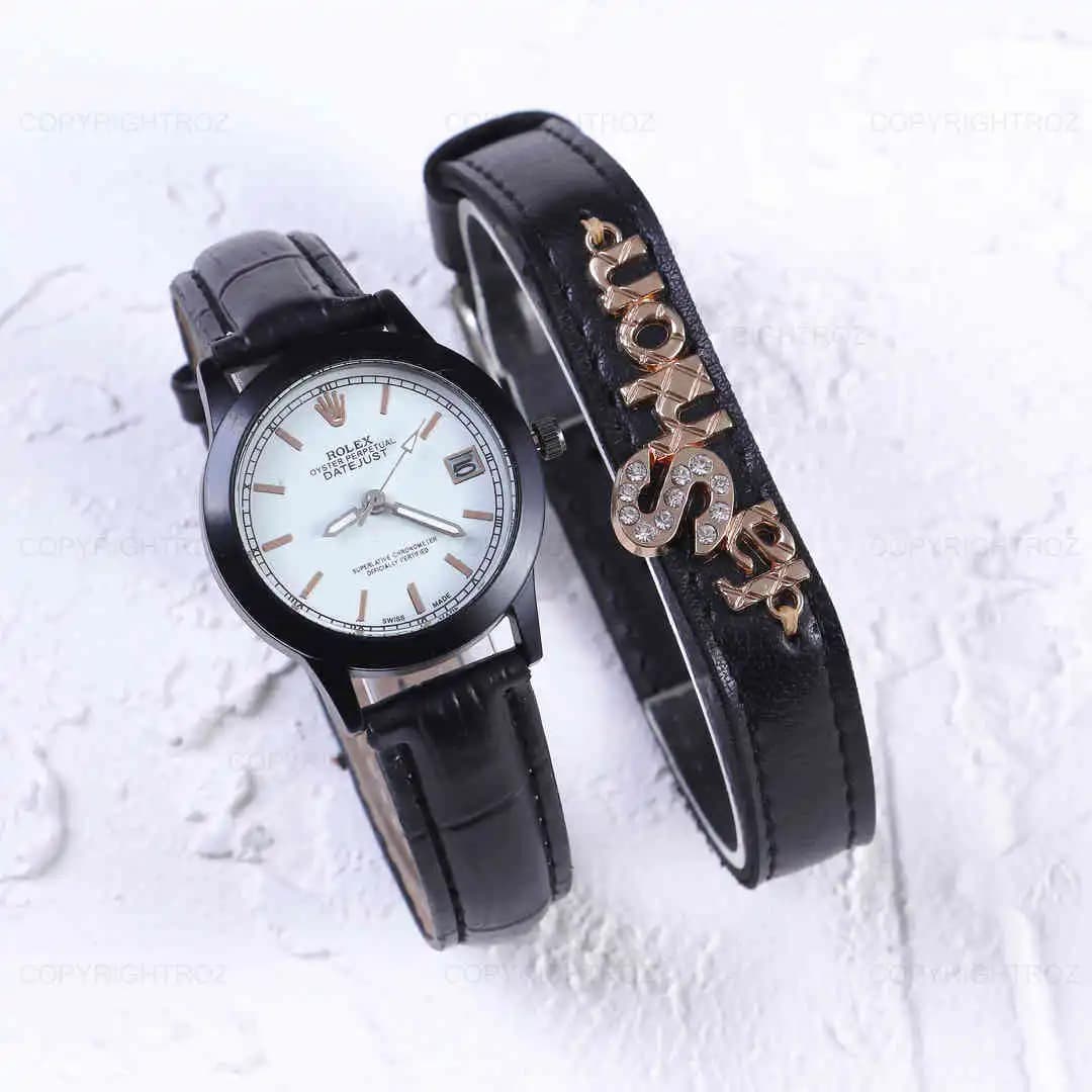 ست ساعت مچی و دستبند زنانه رولکس Rolex مدل 485 — تصویر ۴