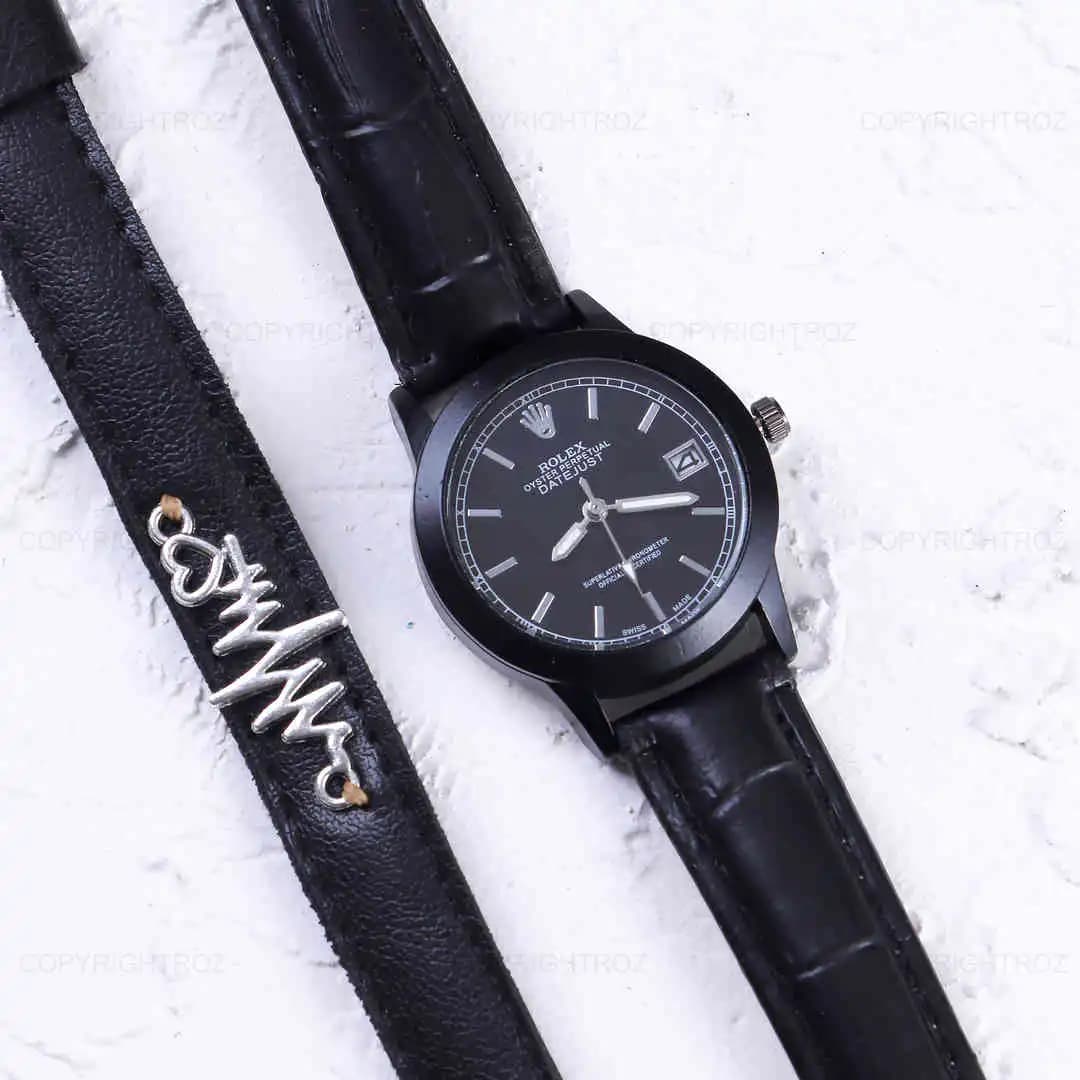 ست ساعت مچی و دستبند زنانه رولکس Rolex مدل 483 — تصویر ۳