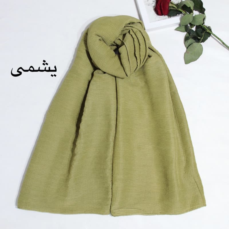 شال زنانه آنالیا مدل پلیسه نخی ساده کد 9720 — تصویر ۴