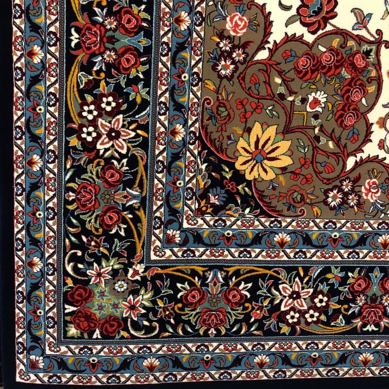 فرش ماشینی ستاره کویر یزد مدل شاهکارنوین کد n-83 زمینه کرم — تصویر ۴