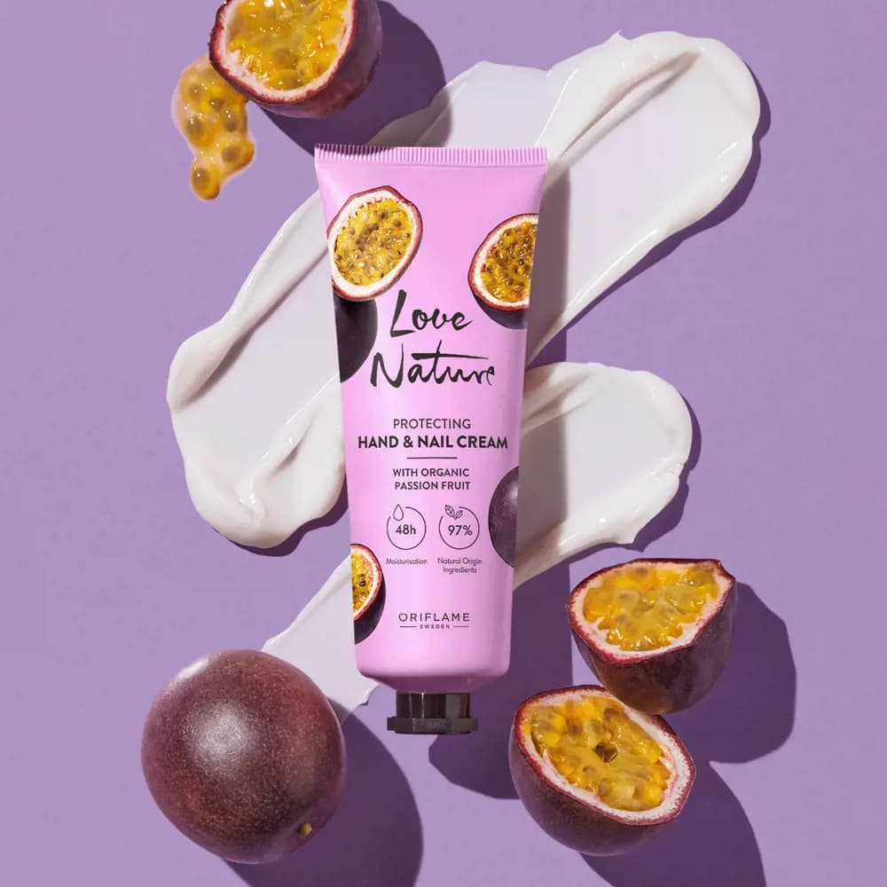 کرم دست و ناخن پشن فروت لاونیچر اوریفلیم Love Nature Protecting Hand & Nail Cream with Organic Passion Fruit — تصویر ۴