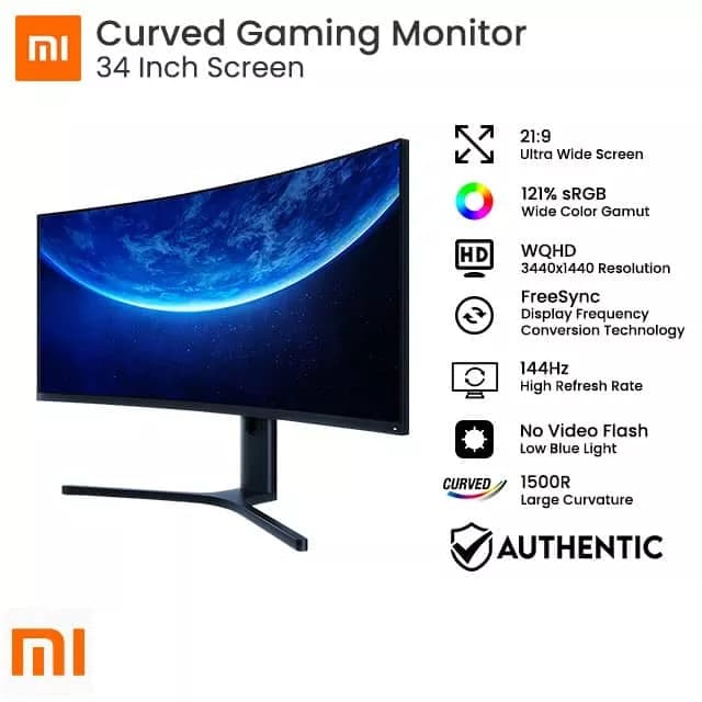مانیتور منحنی گیمینگ شیائومی مدل Xiaomi Mi surface Curved Display 34 — تصویر ۳