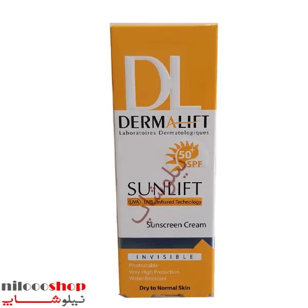 کرم ضد آفتاب بی رنگ درمالیفت پوست خشک SPF50 حجم 40 میلی لیتر — تصویر ۳