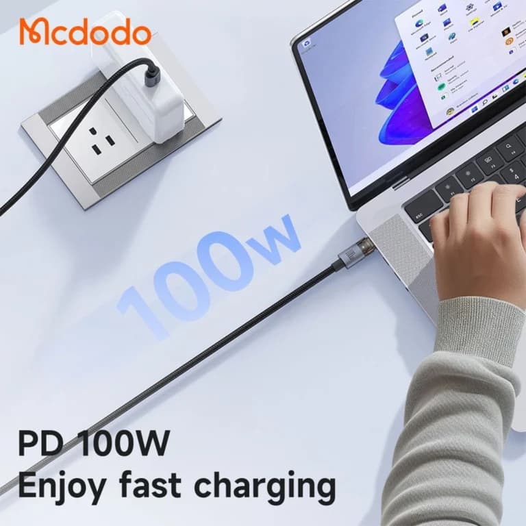کابل تبدیل Type-C به Type-C مک دودو مدل Mcdodo CA-5580 توان 100 وات طول 1.2 متر — تصویر ۹
