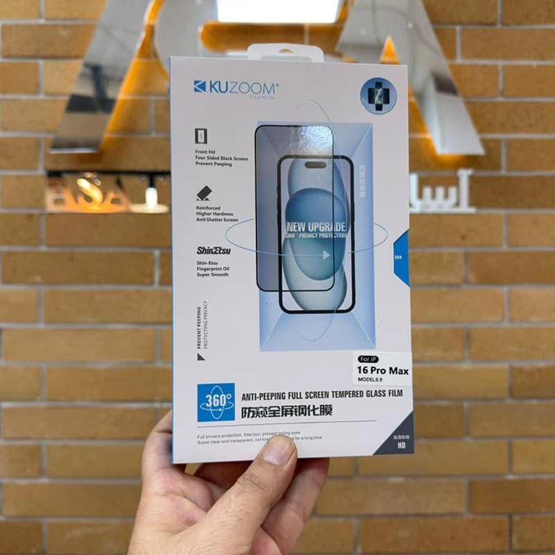 محافظ صفحه نمایش توری دار پراوایسی 360 درجه KuZoom مناسب برای آیفون iPhone 16 ProMax — تصویر ۱۱