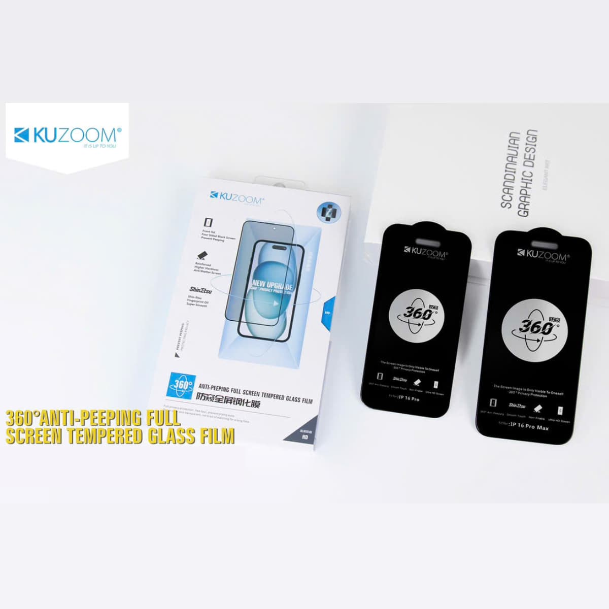 محافظ صفحه نمایش توری دار پراوایسی 360 درجه KuZoom مناسب برای آیفون iPhone 16 ProMax — تصویر ۸