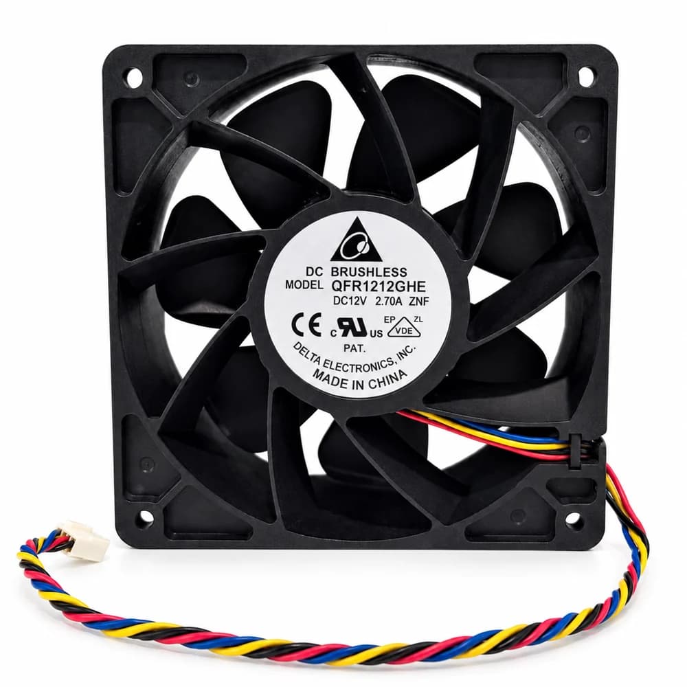 جت فن 12 سانت دلتا Delta QFR1212GHE 12V 2.7A صنعتی — تصویر ۵
