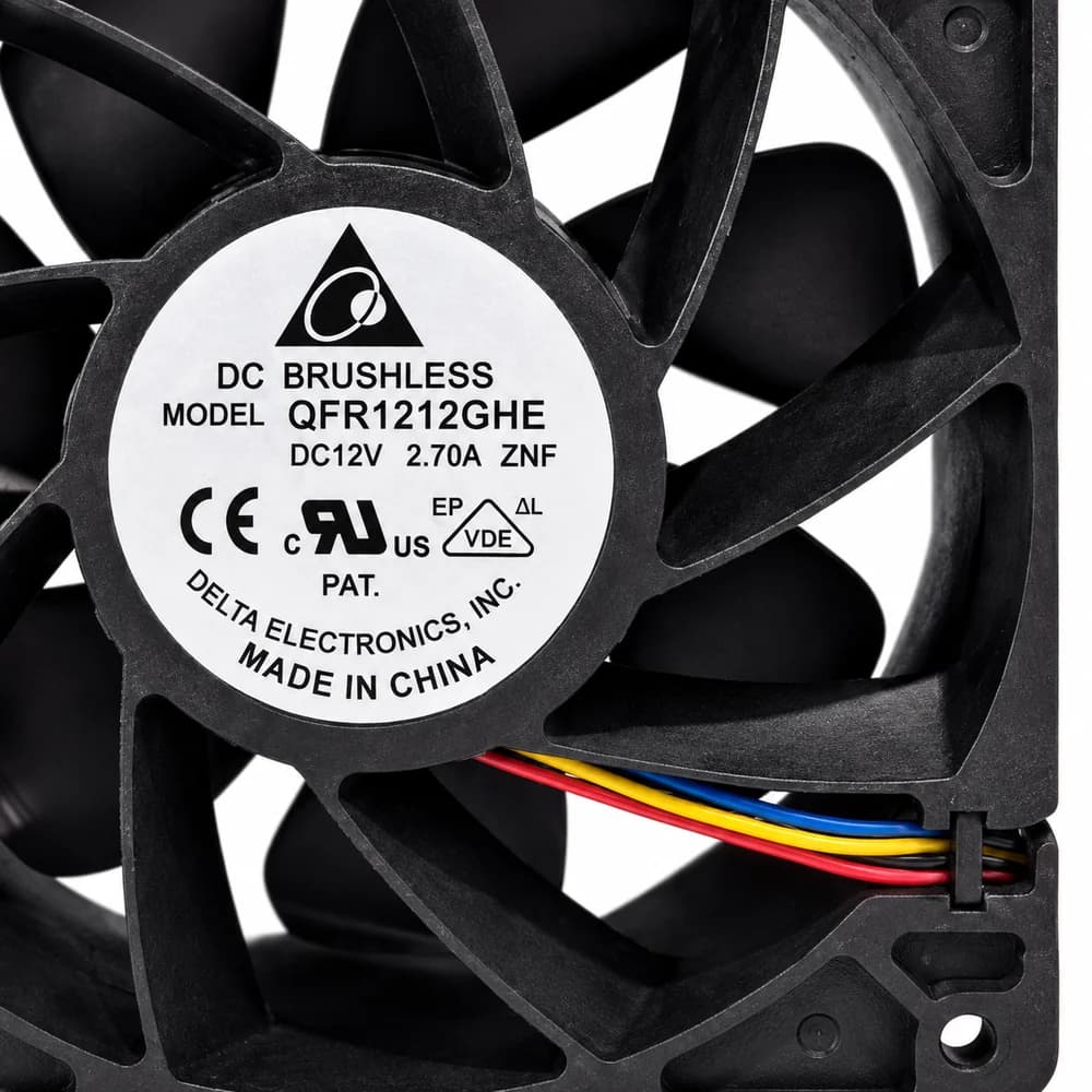 جت فن 12 سانت دلتا Delta QFR1212GHE 12V 2.7A صنعتی — تصویر ۹