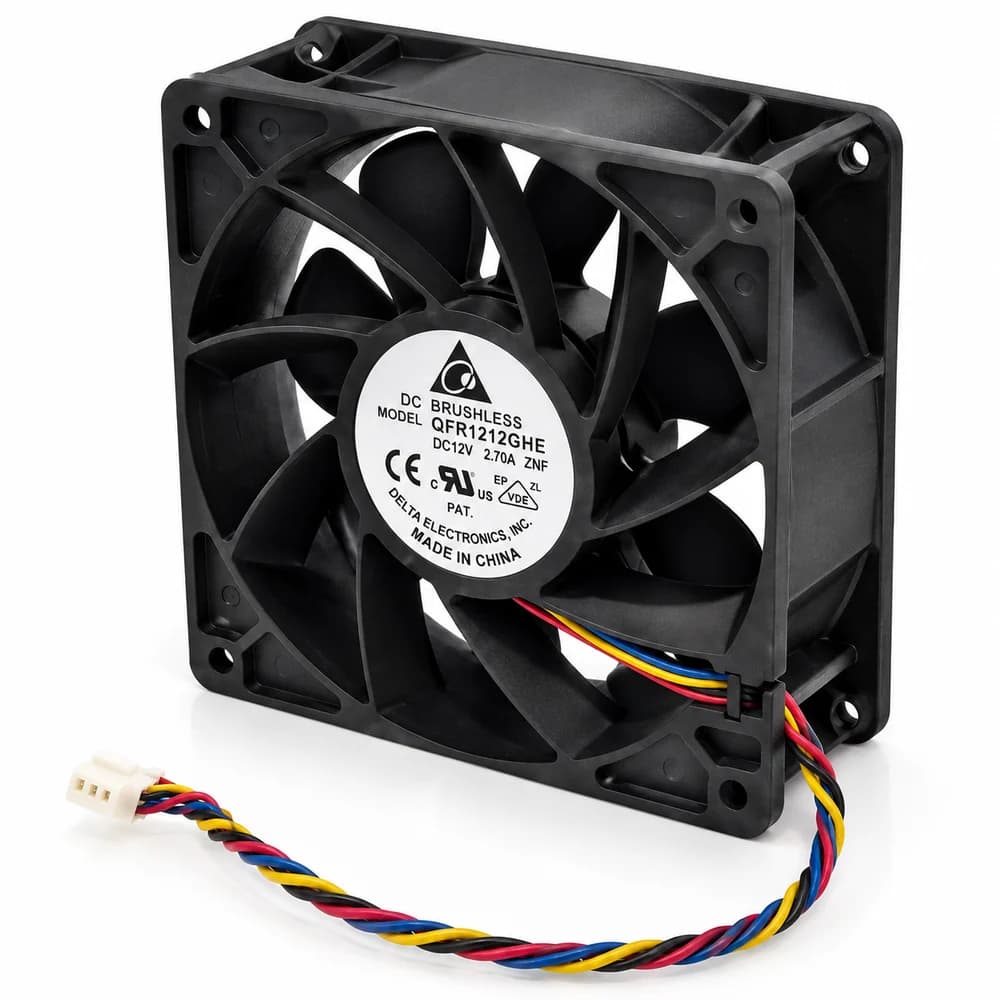 جت فن 12 سانت دلتا Delta QFR1212GHE 12V 2.7A صنعتی — تصویر ۷