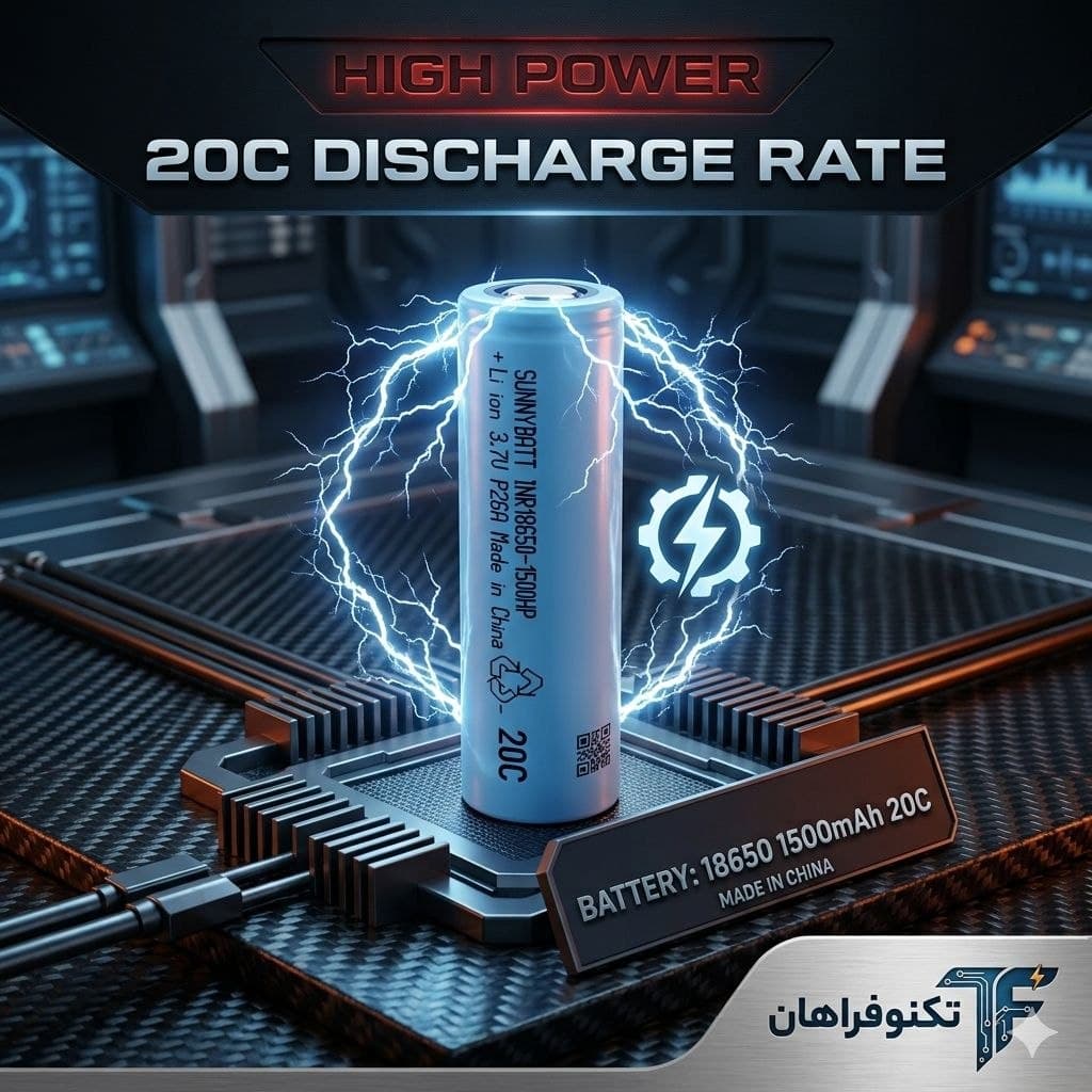 ​​باتری شارژی های پاور 18650 سانی بت ظرفیت 1500 میلی آمپر 20C — تصویر ۶