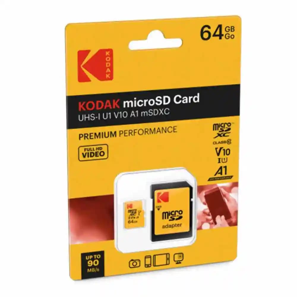 کارت حافظه MicroSDXC کداک مدل UHS-I U1 A1 V10 ظرفیت 64 گیگابایت — تصویر ۲