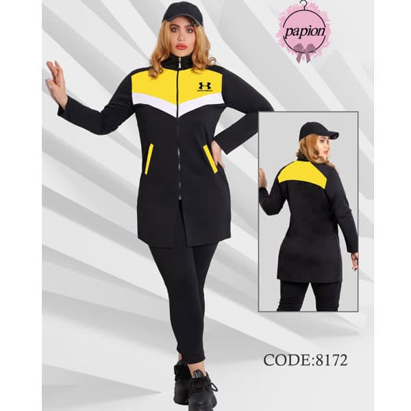 ست مانتو و شلوار یقه دار آندر آمور کد 81721 — تصویر ۲