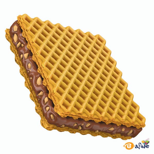ویفر کاکائویی فندقی با تکه های فندق تیکرز 22 گرم (بسته 32 عددی) — تصویر ۳