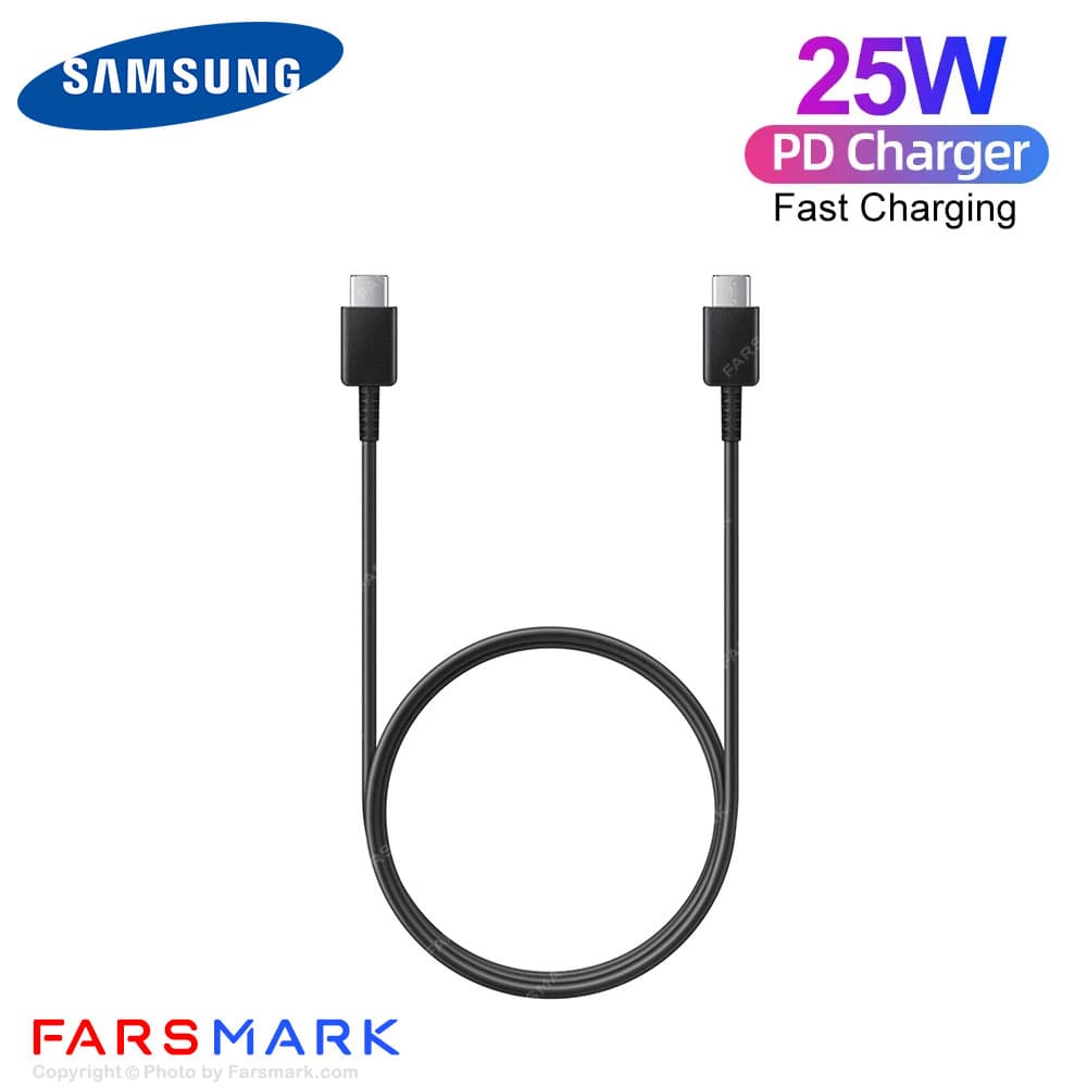 سوپر فست شارژر اصلی سامسونگ Samsung Galaxy A8 2018 به همراه کابل دو سر Type-C — تصویر ۵