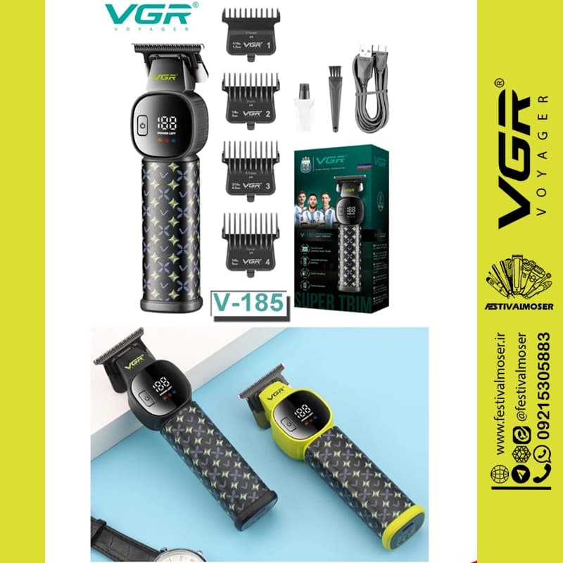 ماشین اصلاح سر و صورت خط زن وی جی آر مدل V-185 — تصویر ۲
