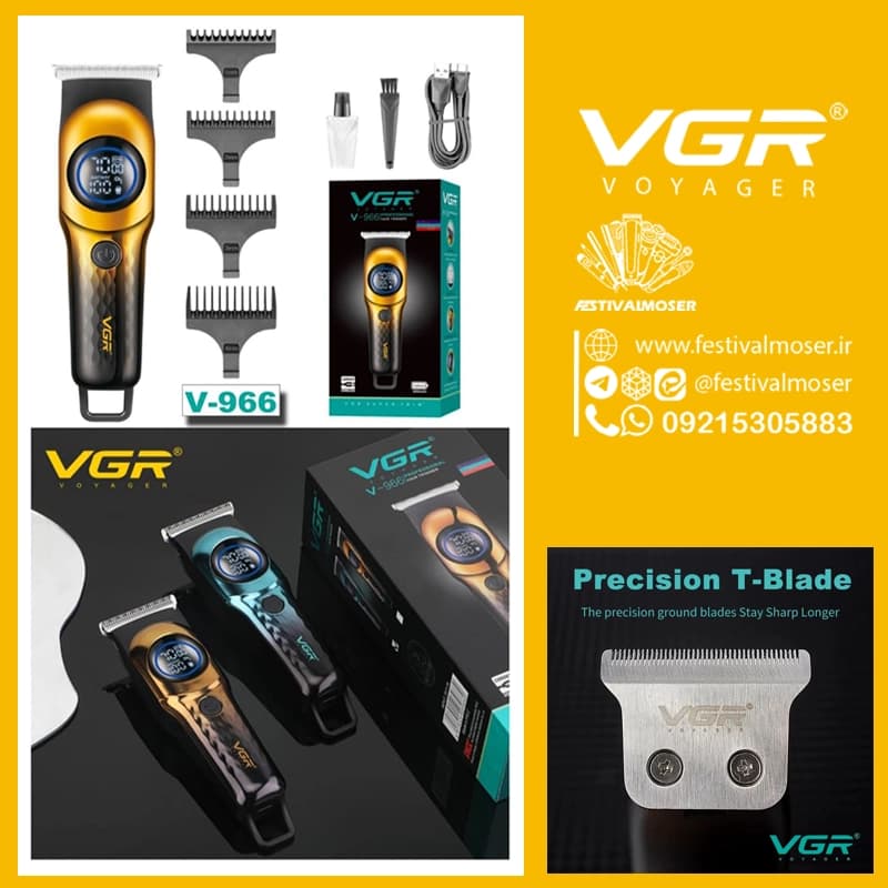ماشین اصلاح سر صورت وی جی آر مدل V-966 طرح جدید — تصویر ۲