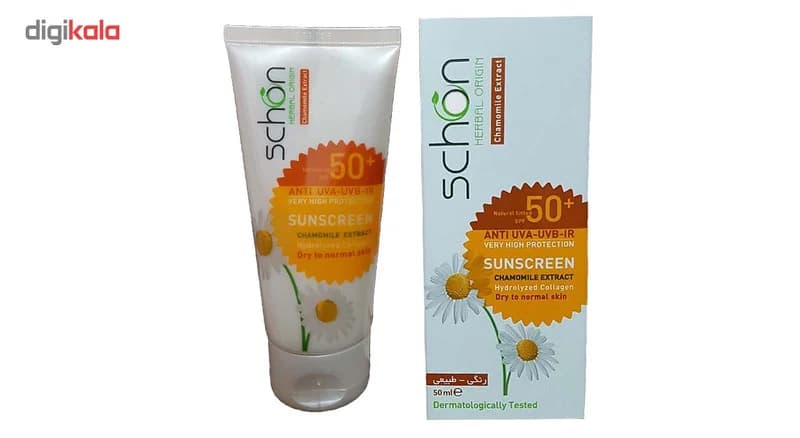 کرم ضد آفتاب رنگی شون SPF 50 مدل Chamomile Extract مناسب پوست های خشک حجم 50 میلی لیتر — تصویر ۶