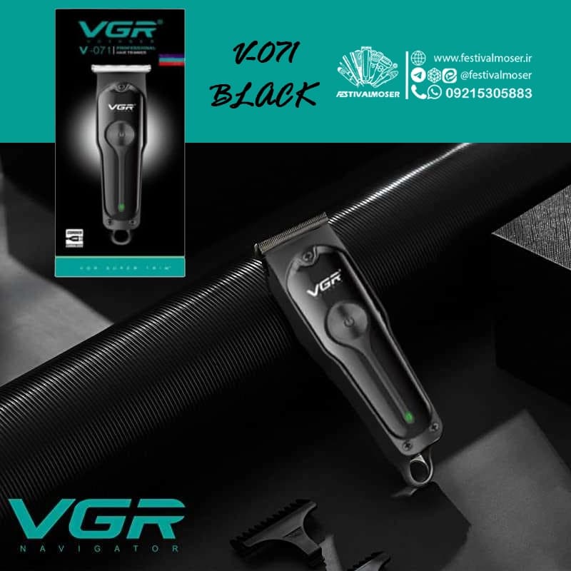 ماشین اصلاح سر و صورت وی جی آر مدل V-071 مشکی — تصویر ۲
