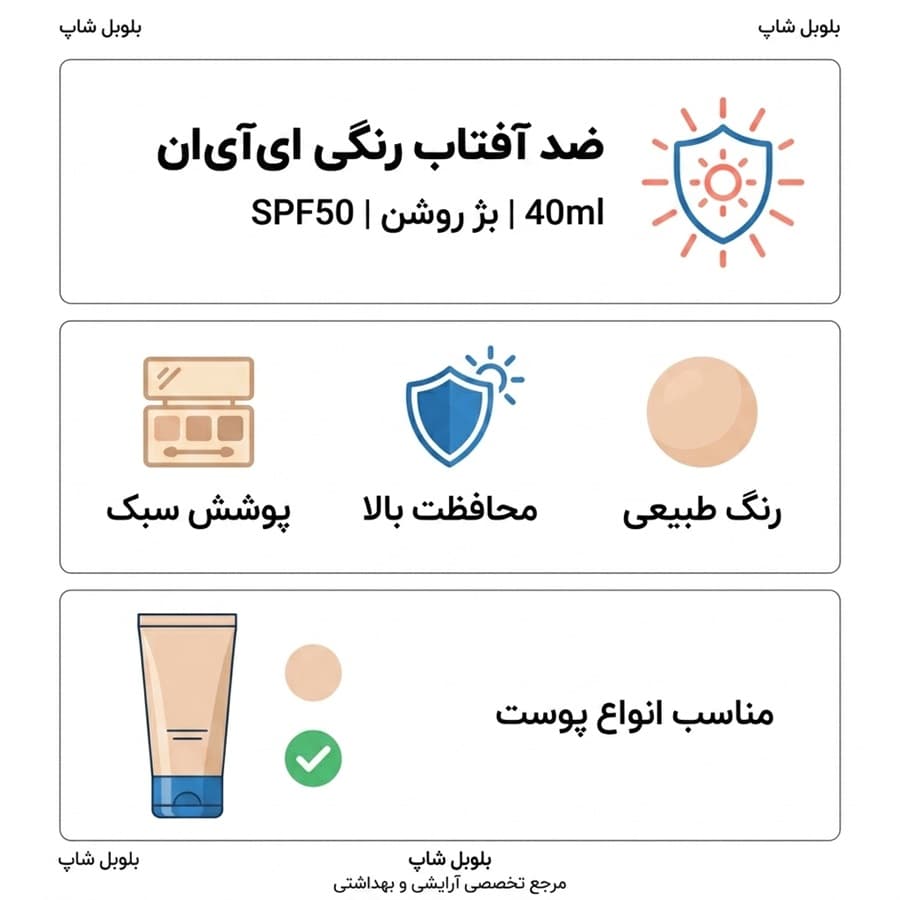 کرم ضدآفتاب رنگی پیکسل +SPF50 مدل LIGHT BEIGE، مناسب پوست‌های حساس و خشک، حجم 50 میلی‌لیتر — تصویر ۱۰