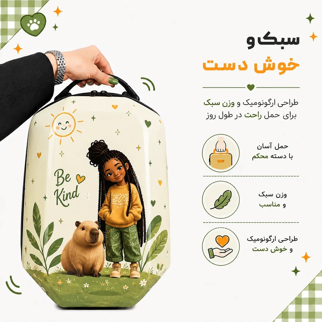 کوله پشتی مدرسه مدل MS1050 طرح دختر — تصویر ۵