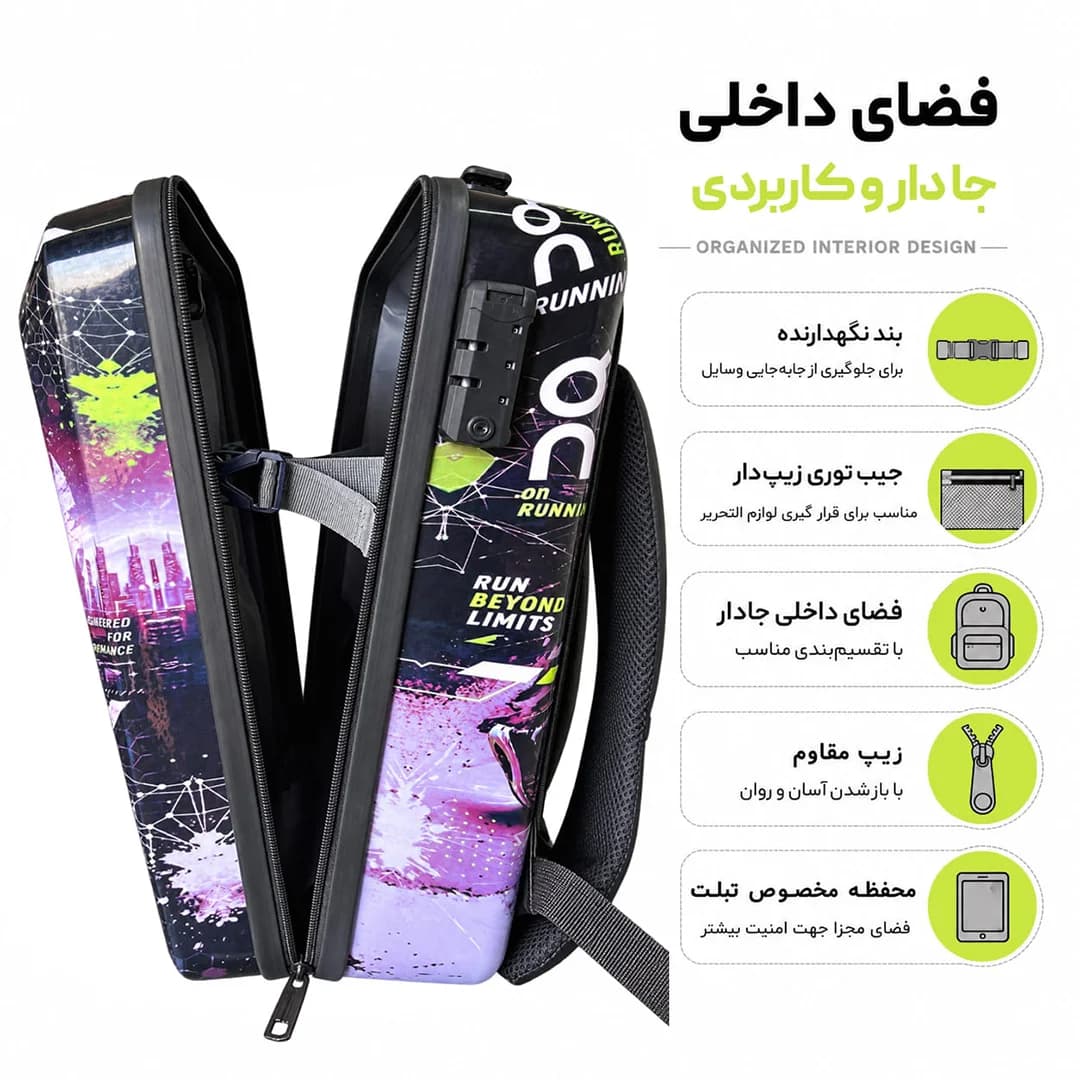 کوله پشتی مدرسه مدل MS1090 طرح Nike — تصویر ۴
