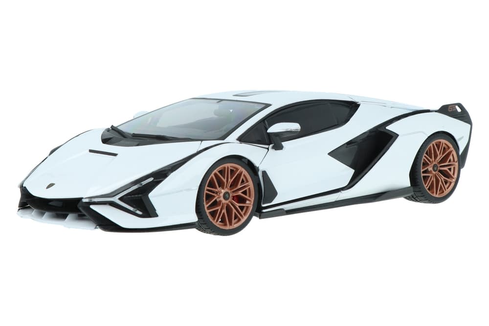 ماکت ماشین Lamborghini Sian FKP 37 Hybrid White برند Bburago — تصویر ۵