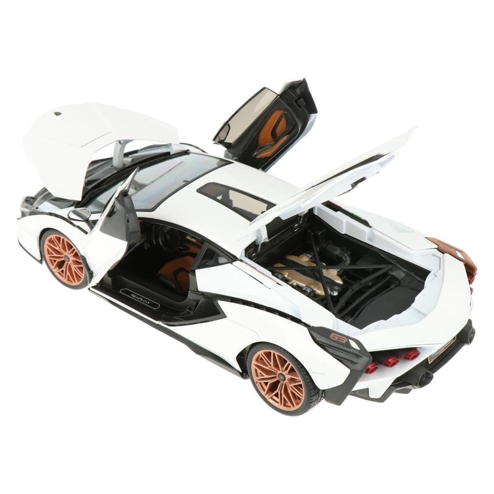 ماکت ماشین Lamborghini Sian FKP 37 Hybrid White برند Bburago — تصویر ۴