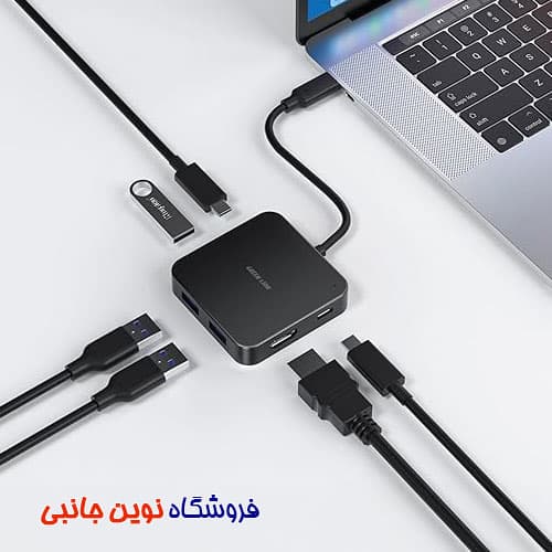 هاب ۷ پورت تایپ سی گرین لاین مدل GHB-7 ا Green Lion GHB-7 7 in 1 USB-C Hub, Type-C Input Port 100W (تک/عمده) — تصویر ۵