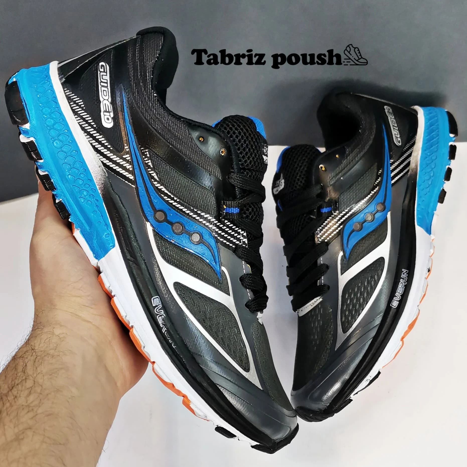 کفش اسپرت طبی زیره eva مدل saucony ساکنی رنگ مشکی سایز 40 تا 44 تبریز پوش