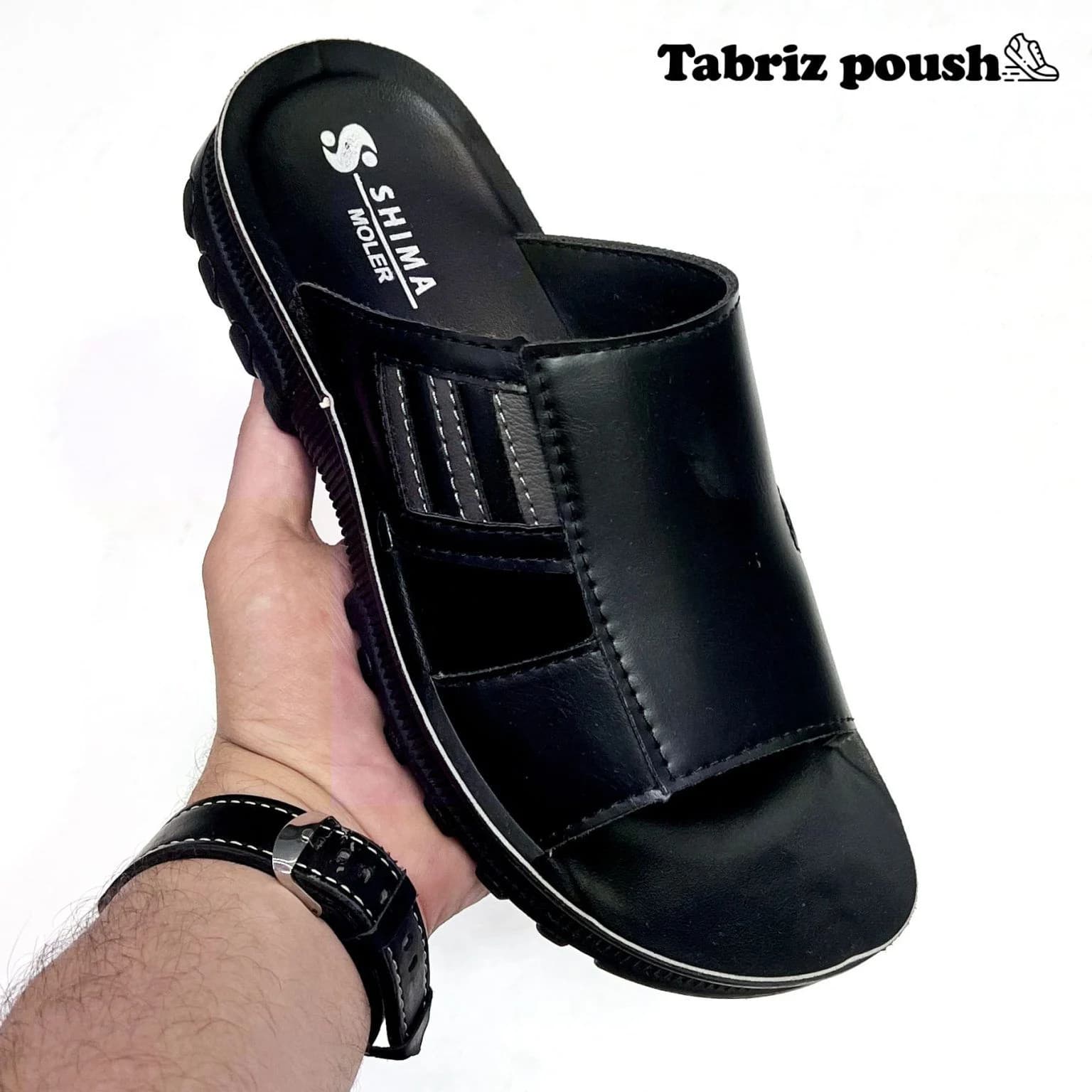 دمپایی مردانه طبی شیما مدل مولر مشکی زیره تزریق (صندل مردانه) کد 465 سایز 40 41 تبریز پوش — تصویر ۴