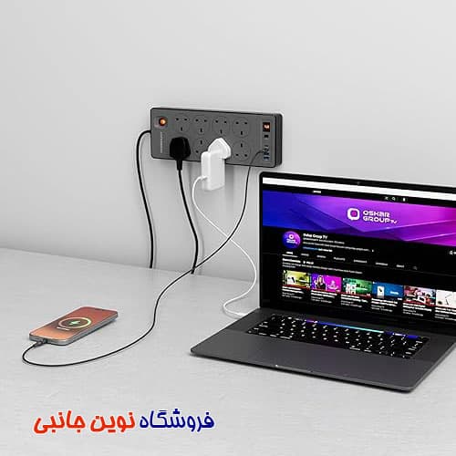 سیار چند راهی پاورولوژی مدل PWC047 ا Powerology Multipurpose Power Strip 2990W (تک/عمده) — تصویر ۲