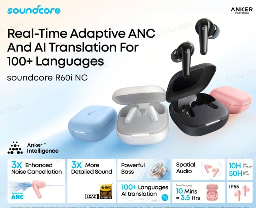 هدفون بلوتوثی انکر SoundCore R60 NC — تصویر ۷