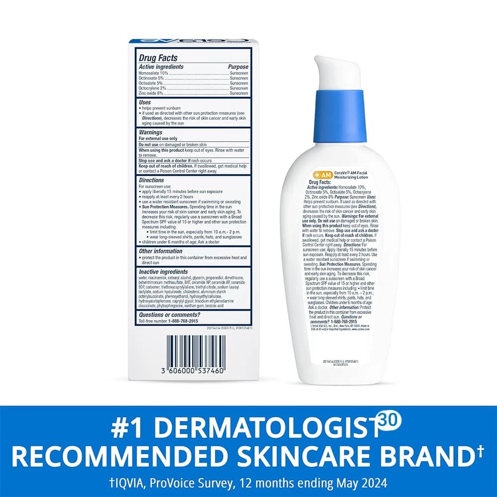 لوسیون آبرسان و مرطوبکننده صورت روز سراوی SPF30 مدل AM حجم 89 میلیلیتر — تصویر ۸