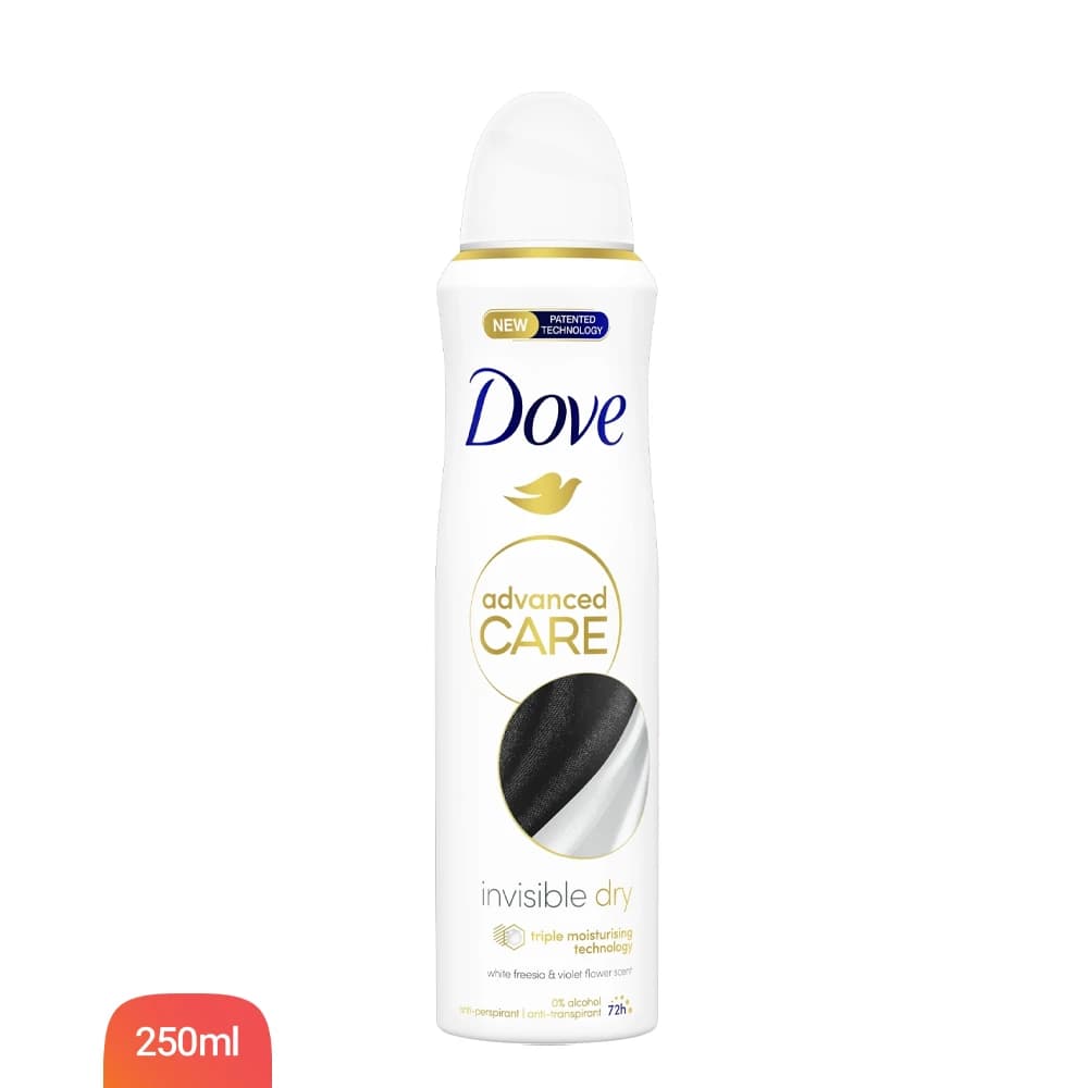اسپری دئودورانت زنانه داو انگلیس(UK) مدل invisible dry حجم 250 میلی‌لیتر