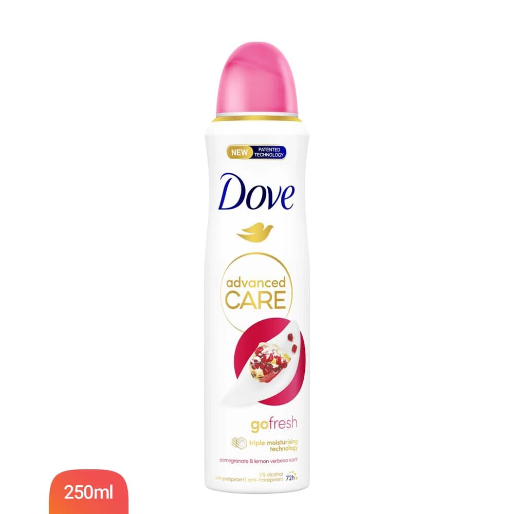 اسپری دئودورانت زنانه داو انگلیس(UK) مدل go fresh رایحه انار و به لیمو حجم 250 میلی‌لیتر
