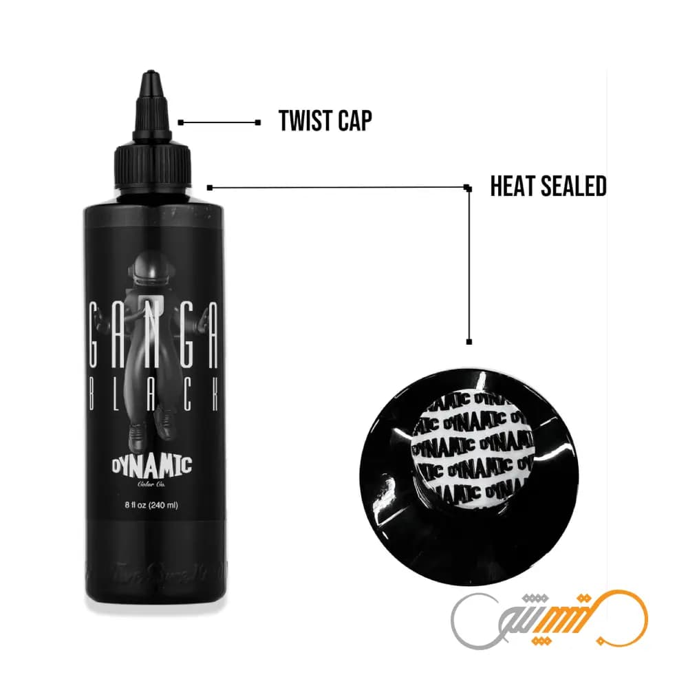 رنگ تاتو داینامیک گنگا بلک Dynamic Ganga Black حجم 240 میل