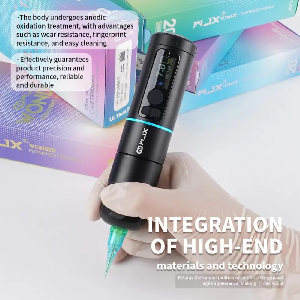 دستگاه تتو Dragonhawk WJX W4 دوباطری — تصویر ۳