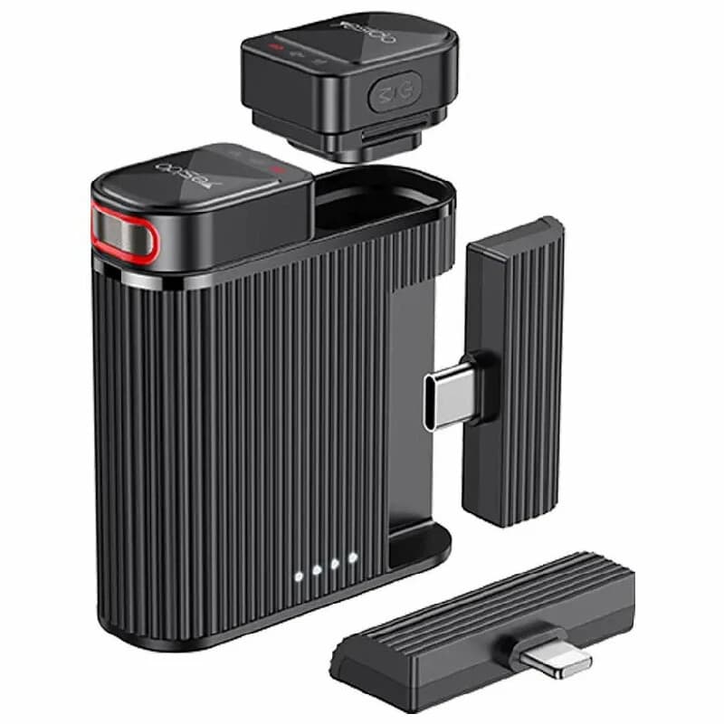 میکروفون یقه ای بی سیم دوتایی یسیدو KR19 Type-C / Lightning — تصویر ۴