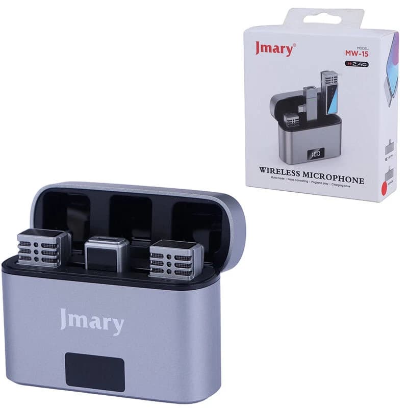 میکروفون یقه ای بی سیم دوتایی جی ماری MW-15 Lightning — تصویر ۹