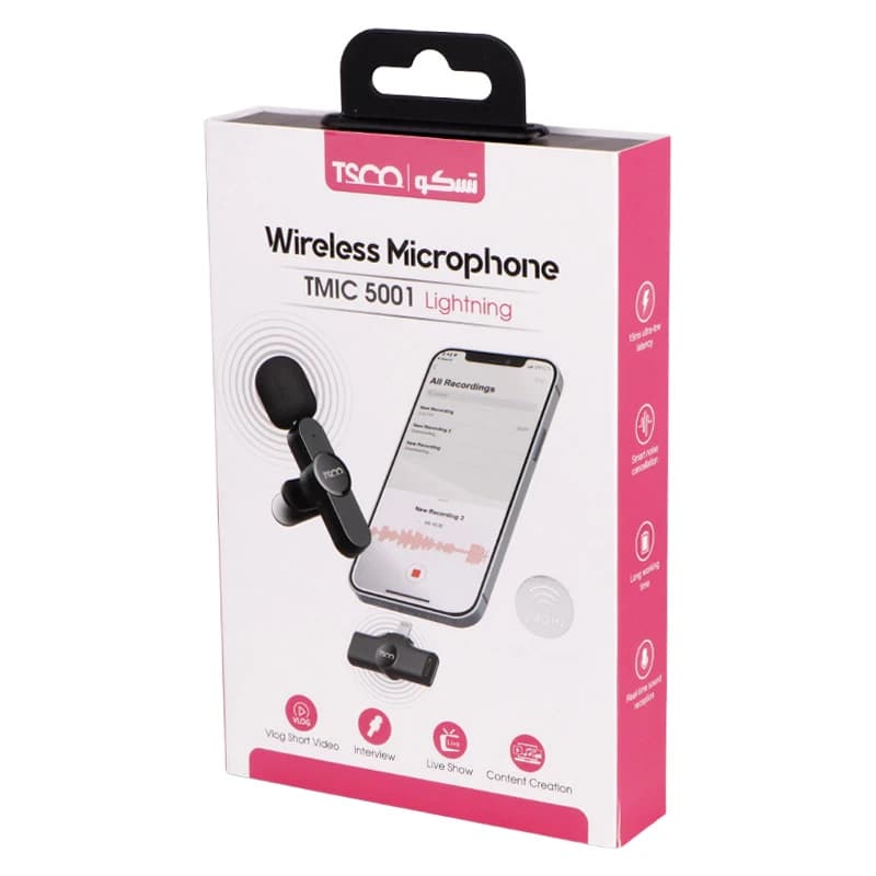 میکروفون یقه ای بی سیم تسکو TMIC-5001 Lightning — تصویر ۲
