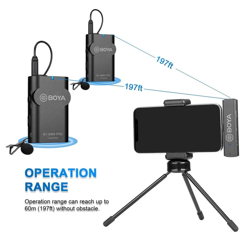 میکروفون یقه ای بی سیم بویا BY-WM4 Pro-K6 Type-C — تصویر ۳