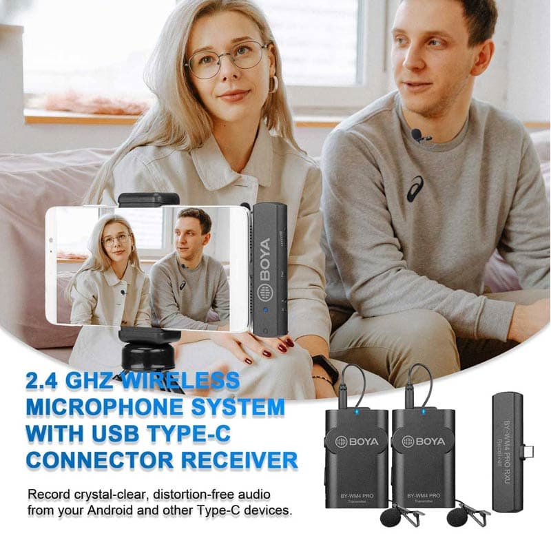 میکروفون یقه ای بی سیم بویا BY-WM4 Pro-K6 Type-C — تصویر ۵