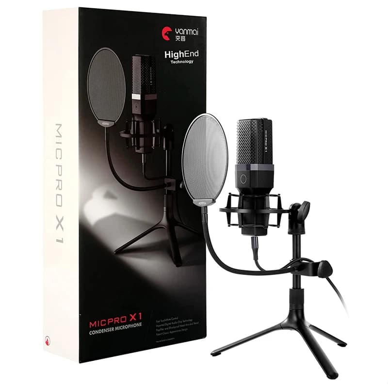 میکروفون کندانسور و پایه لرزشگیر Yanmai Micpro X1 + پاپ فیلتر